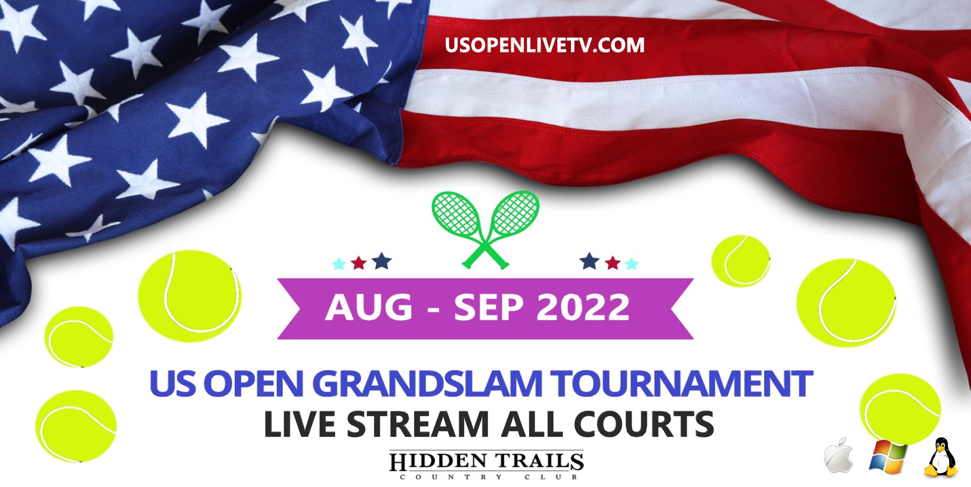 US Open 2023: Tennis & Golf Live TV  Streaming, Schedule slider
